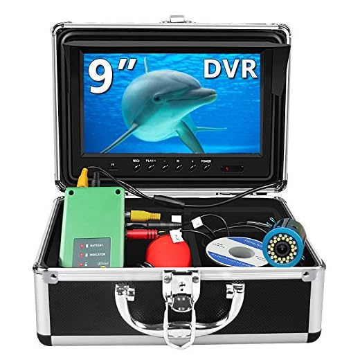 Fishing Camera, Anysun Underwater Fishing Camera with DVR 9 inch Color Monitor HD 1000TVL Fishing Finder Professional Underwater Viewing Camera with 30m/100ft Cable for Ice, Lake, Boat, Sea Fishing