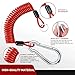 Nilight Breakaway Trailer Cable Heavy Duty Stainless Steel Spring Towing Coiled Wire Extend to 6FT Safety Straps Ground Clip Break Switch Replacement for Tow Hitch RV Camper Boat