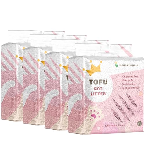 Tofu Cat Litter Clumping Kitty Litter Flushable Pea Fiber Dust Free Odor Control Low Tracking Lightweight