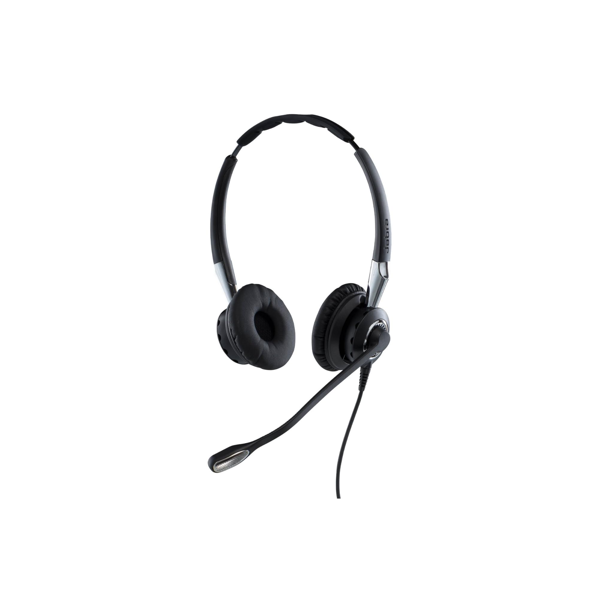 Jabra Q711364 BIZ 2400 II QD Duo trwały zestaw słuchawkowy do telefonów stacjonarnych, redukcja szumów i szerokopasmowa, czarny