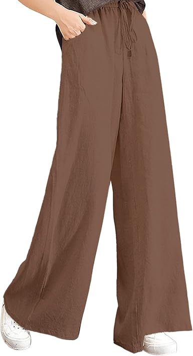 Pantaloni sportivi da donna, pantaloni lunghi da jogging da donna, pantaloni  lunghi in tessuto, gamba dritta, pantaloni in lino, leggeri, per il tempo  libero, estivi, da spiaggia : Amazon.it: Abbigliamento