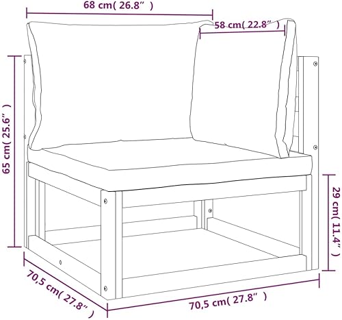 Miniatura 2 de 7-Piece Outdoor Patio Furniture Set with Green Cushions Solid Acacia Wood Modular Conversation Set for Backyard Balcony Porch Green/2x Corner + 4x