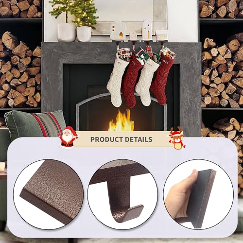 Anrgterg 4 Pcs Christmas Stocking Holders, Mantel Stocking Hangers Metal Hanging Hooks with Protective Pads for Xmas Holiday Counter Window Home Table Vintage Bronze by Anrgterg - Image 4