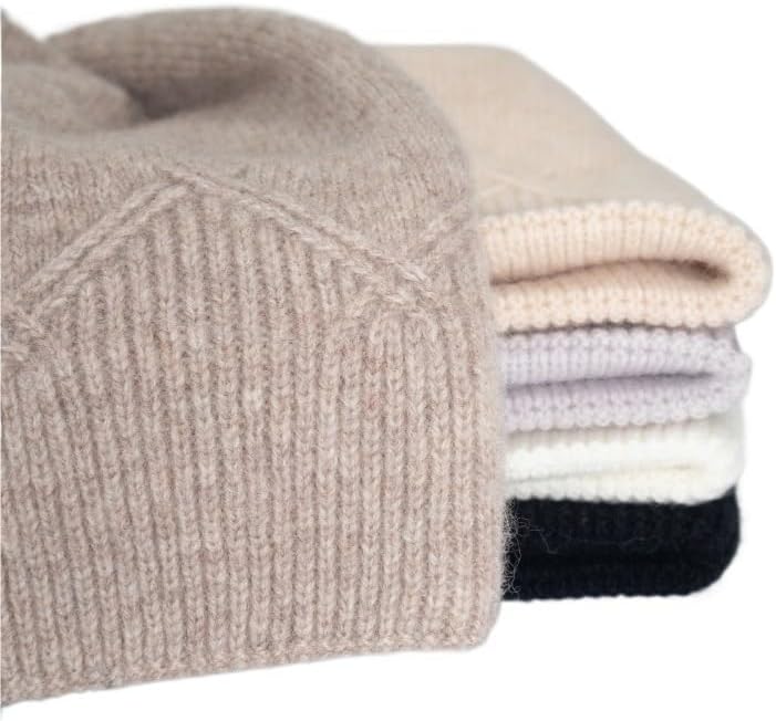 Women's Wool Knitted Hat Thickened Warm Casual Versatile Yarn Pile Hats