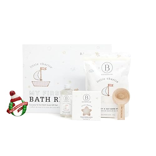 Miniatura 4 de Bathorium Little Charlie My First Bath Ritual Set de regalo, kit de baño con avena, coco y aceites orgánicos, remojo relajante, baño de burbujas,
