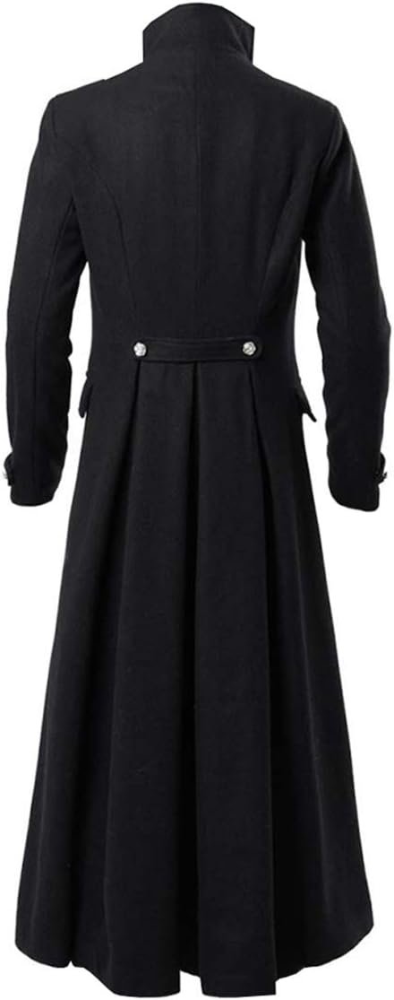 Karlywindow Mens Gothic Steampunk Vintage Jacket Medieval Renaissance Victorian Frock Coat Halloween Costume Tailcoat