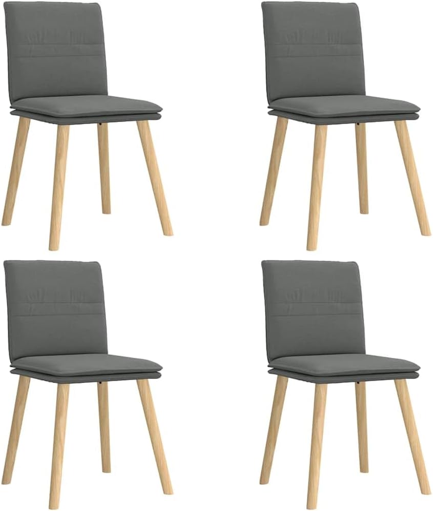vidaXL Dining Chairs 4 pcs Dark Gray Fabric, Dinner Chair, Kitchen Chair, Dining seat, Chair, Living Room Chair, Accent Chair, Side Chair
