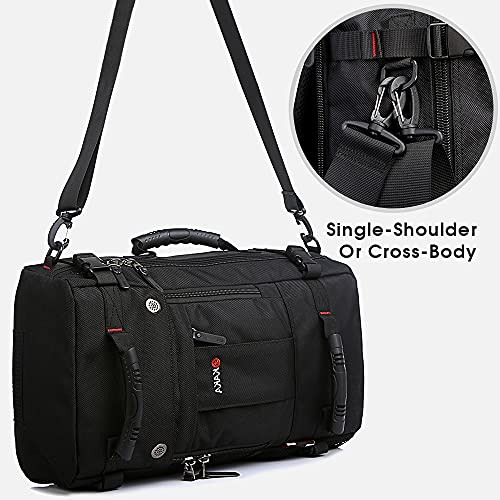 Image of KAKA Travel Backpack,Carry-On Bag Water Resistant Flight Approved Weekender duffle backpack Rucksack Daypack for Men Women, Black (Top Open), 22.4 x 11.8 x 5.9 inches, Travel Backpacks
