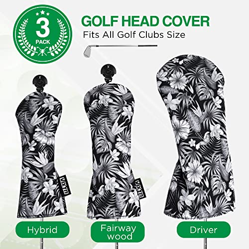 Golf Club Covers - 3 Pack Golf Club Head Covers for Driver, Woods and Hybrid - Driver Headcover to Fit All Golf Clubs - Image 6