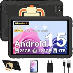 Android 15 Tablet bambini, 10 pollici Tablet, 22GB RAM+128GB ROM, Controllo Parentale, 8000 mAh, Octa-Core, 5MP+8MP con 5G Wifi6, Custodia protettiva EVA antiurto + Staffa girevole a 360°(Nera)