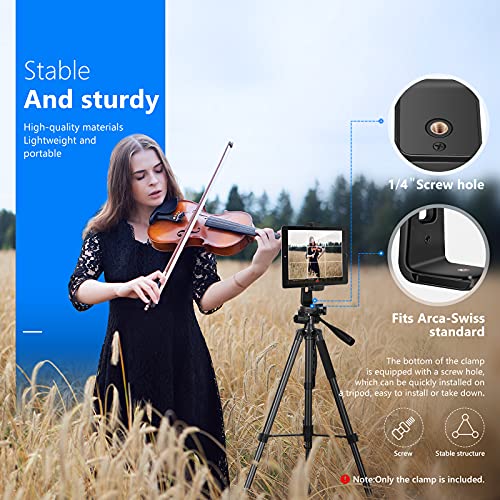 NEEWER Tablet-Stativhalterung Adapter, um 360°drehbarer Universal-Tablet-Klemmhalter für iPad, Galaxy-Tab und andere… – Bild 6