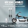 eAhora DOT Approved M1 2 Seat 2000W 37Mph Electric Motorcycle for Adults, 40 Miles 60V 30ah Lithium Battery, Street Legal 2 Person Electric Mopeds for Adults, Dual Hydraulic Brake for Urban Commuting #2