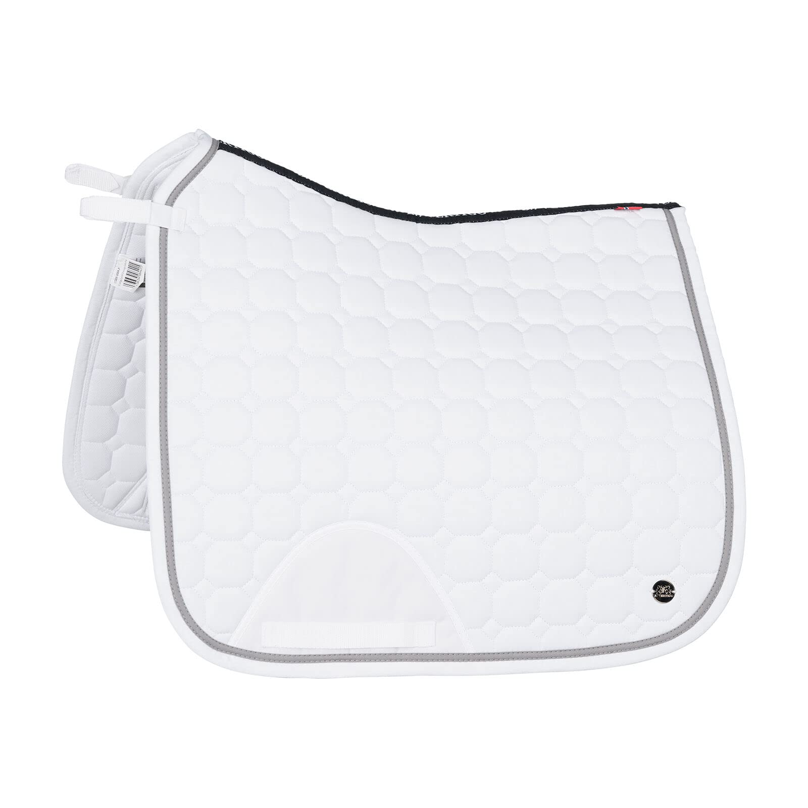 B Vertigo Zurich Quilted Quick-Dry Dust-Resistant Dressage Saddle Pad - White - Horse