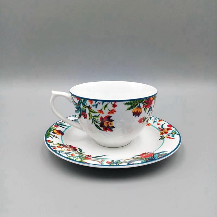 Vajilla de cerámica Estilo Europeo Estilo jardín de casa Flor vajilla de cerámica Conjunto tazón, Taza de café, Plato, Plato,Coffee Cup and Plate