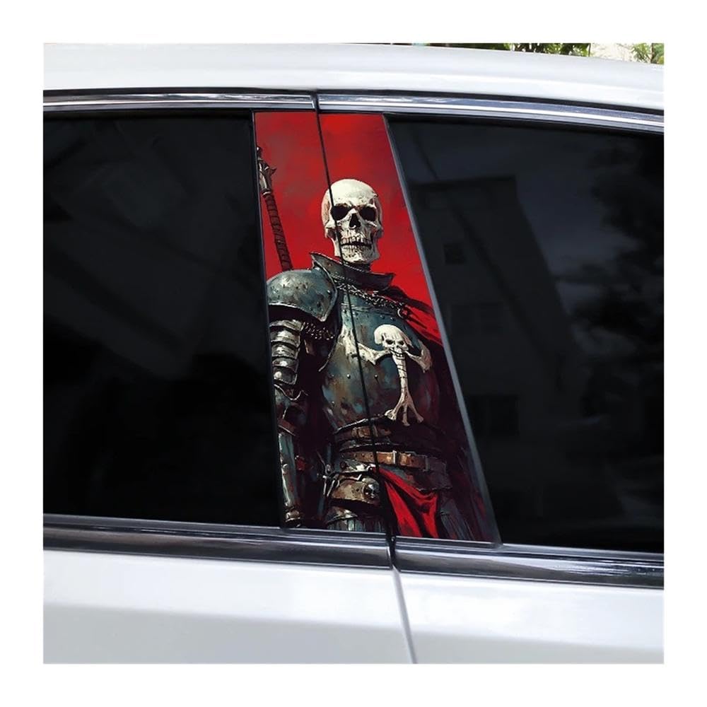 Bertdcx G Skull Knight Car B Pillar Sticker Diy Car Window Pillar Vinyl Waterproof Auto Parts(G)