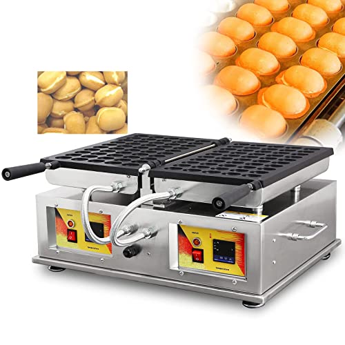QUSYZD Máquina eléctrica para Hacer gofres con Forma de Huevo, 100 Unidades, Comercial, Antiadherente, 1500 W, para Hacer Pasteles y bocadillos, con 2 bandejas Reversibles, para Hacer gofres de Bur,