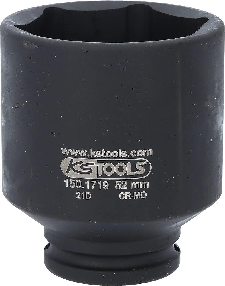 KS Tools 150.1719 - Douille courte 6 pans spéciale cardan, 52 mm - Version très robuste - Chrome Molybdène extra-fin