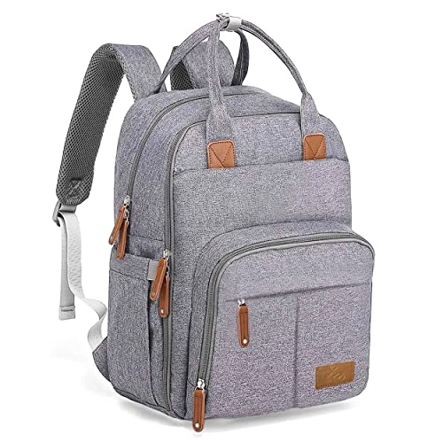 Mochila de Maternidade Donna Laço Bebê LB Alice Cinza Claro