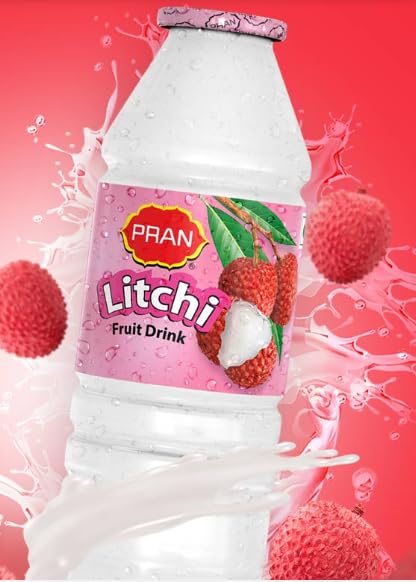 PRAN Litchi Flavoured Drink, 150 ml, 4 Packs of 6, 24pcs
