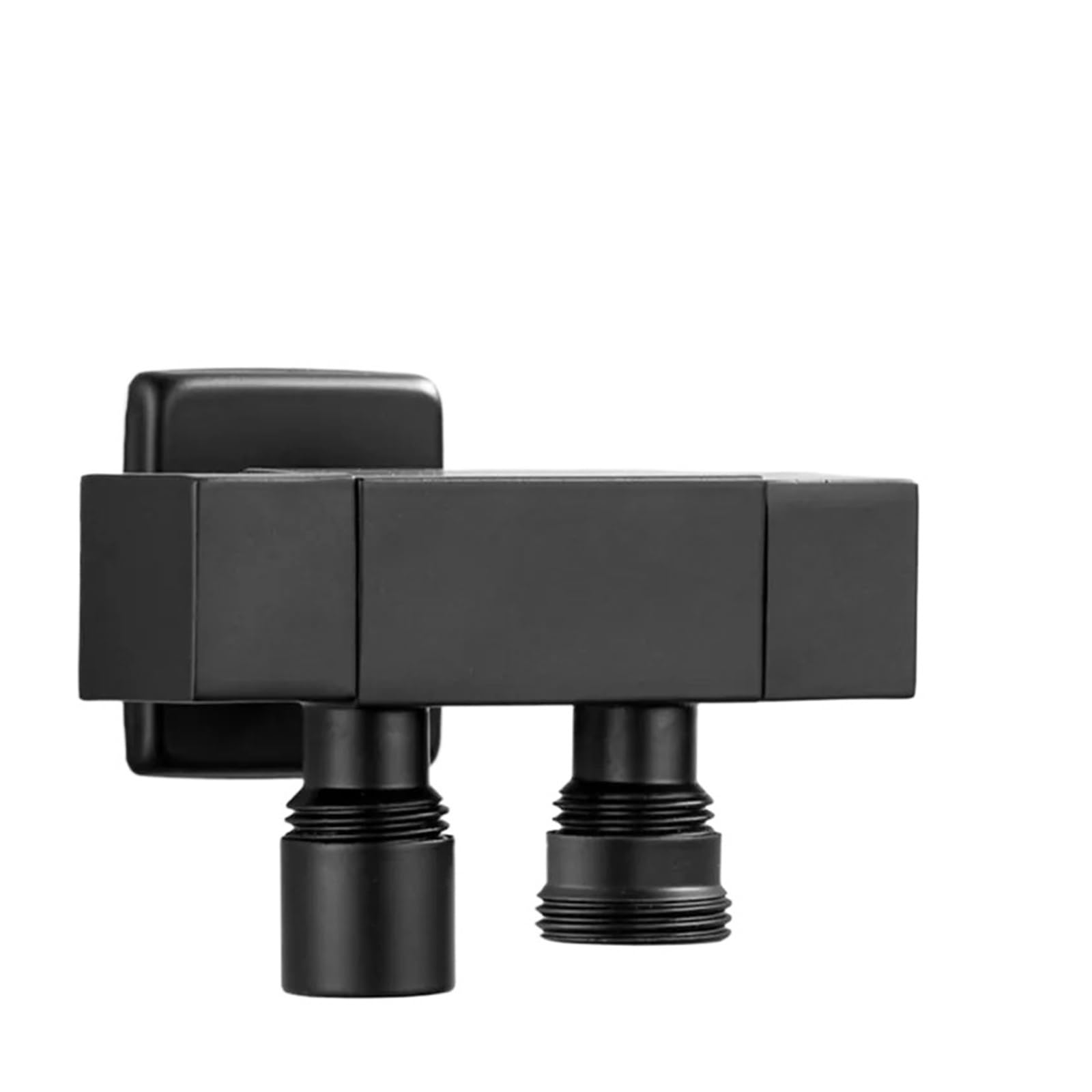 Bvhisehp Black6 G1/2 Inch Black Brass One In Two Out Three-Way Angle Valve Multi-Functional Water Splitter Stop Tap For Washing Machine Toilet