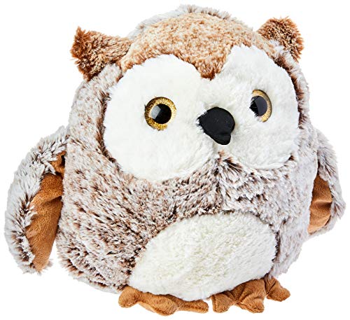 Coruja Redonda com Olhos Dourados 29Cm, Foffylandia, Marrom