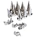 10 Sets Cone Screwback Spikes Studs 25mm Silver / Iron with Nickel Plating, Can Bring You A Lot of DIY Pleasure