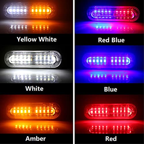 BATLAM 4 Peças Strobe Luz De Aviso Da Motocicleta Polícia Piscando Luz Traseira Branco Âmbar Vermelh