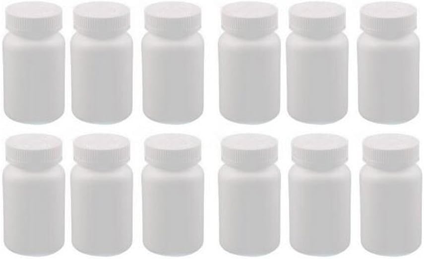 12PCS Plastic Round Container Bottles Storage Holder Dispenser Holder Organizer(White) (70ml)