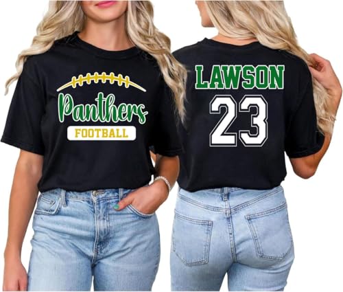 Football Mom Shirt, Custom American Football Name and Number Shirts, Personalized Women Tee, Game Day Shirt Senior Gifts