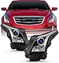AKKON - Fits 2013 2014 2015 2016 2017 2018 Cadillac ATS Sedan [Halogen Type] Projector Chrome Headlights Pair Driver+Passenger