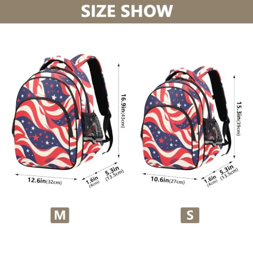 Sac à dos enfant 3-12 ans au motif drapeau abstrait bleu et rouge pour l'école - 4