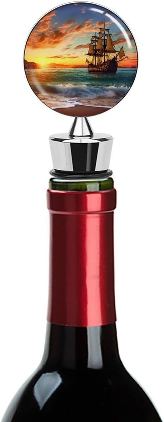 Wine Bottle Stoppers Zinc Alloy Wine Stoppers with Art Glass Design