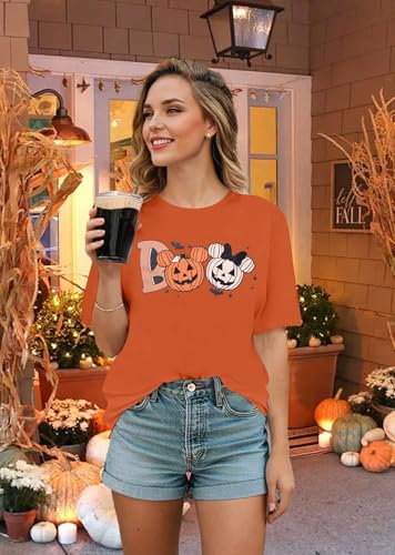 Halloween Party Shirt Woman Magical Halloween Shirts Boo Tshirt Pumpkin Print Tees Casual Vacation Short Sleeve Tops3