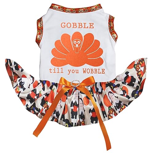 Robe de Thanksgiving pour chiot vêtement dinde blanc XS - 2