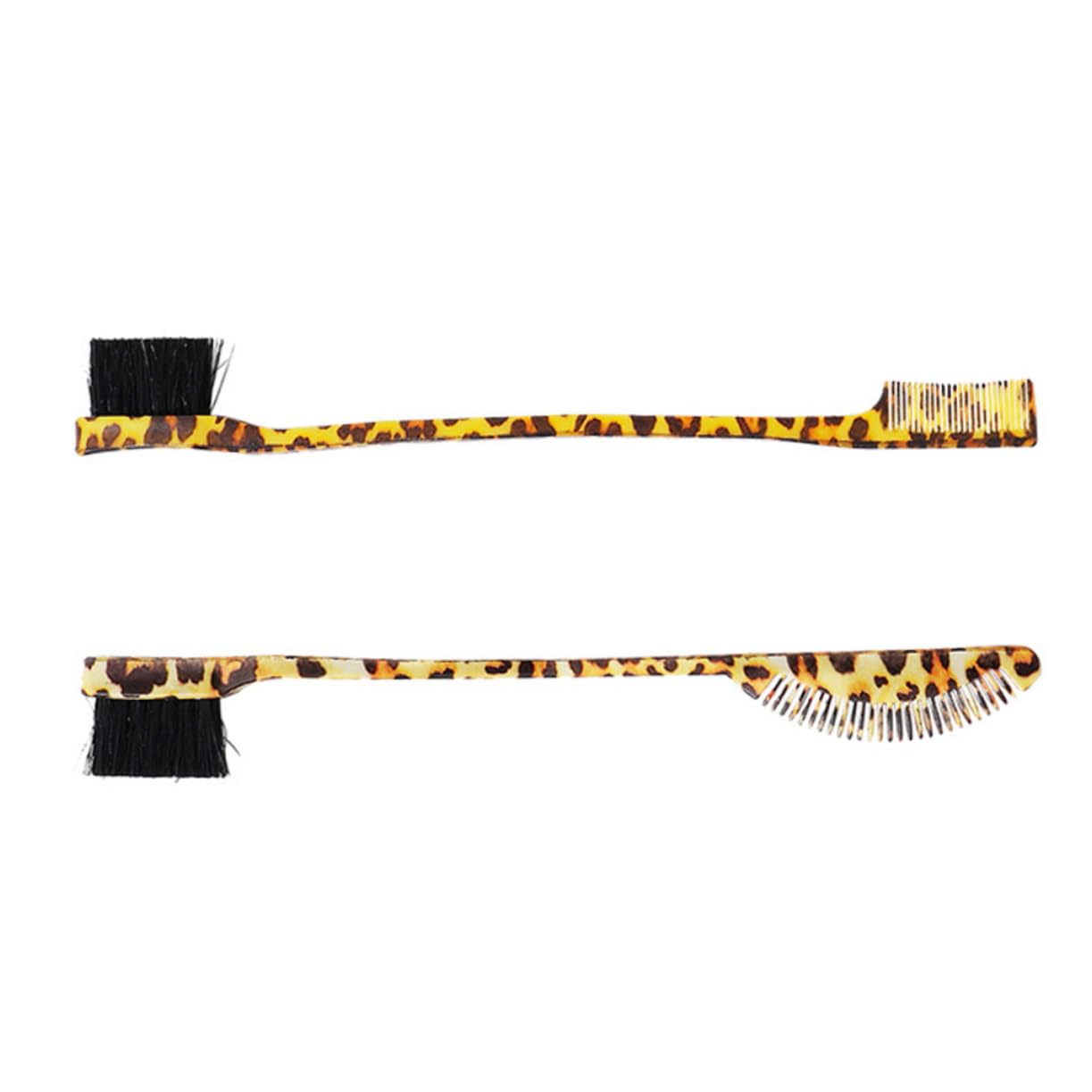 Healeved 2pcs Angled Eyebrow Brush Comb Dual-head Brow Grooming Tool for Makeup