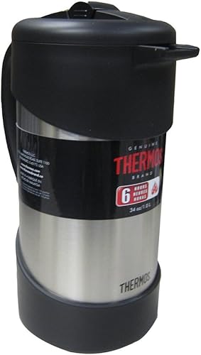Thermos NCI1000SS4 Prensa de café gourmet de acero inoxidable con aislamiento al vacío, 34 onzas, 9.2 x 6.9 x 4.3 pulgadas