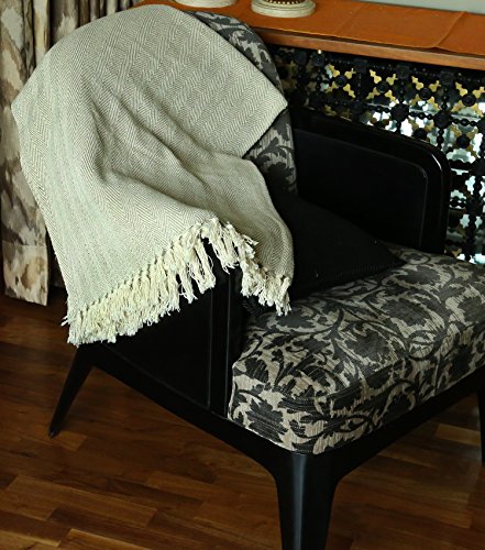 Cotton Herringbone Throw Blanket - 50 X 60 Inch - Modern Boho Living Room Decor Cozy Warm Bed Throws Soft Luxury Blankets For Indoor And Outdoor - Oatmeal #TOP4