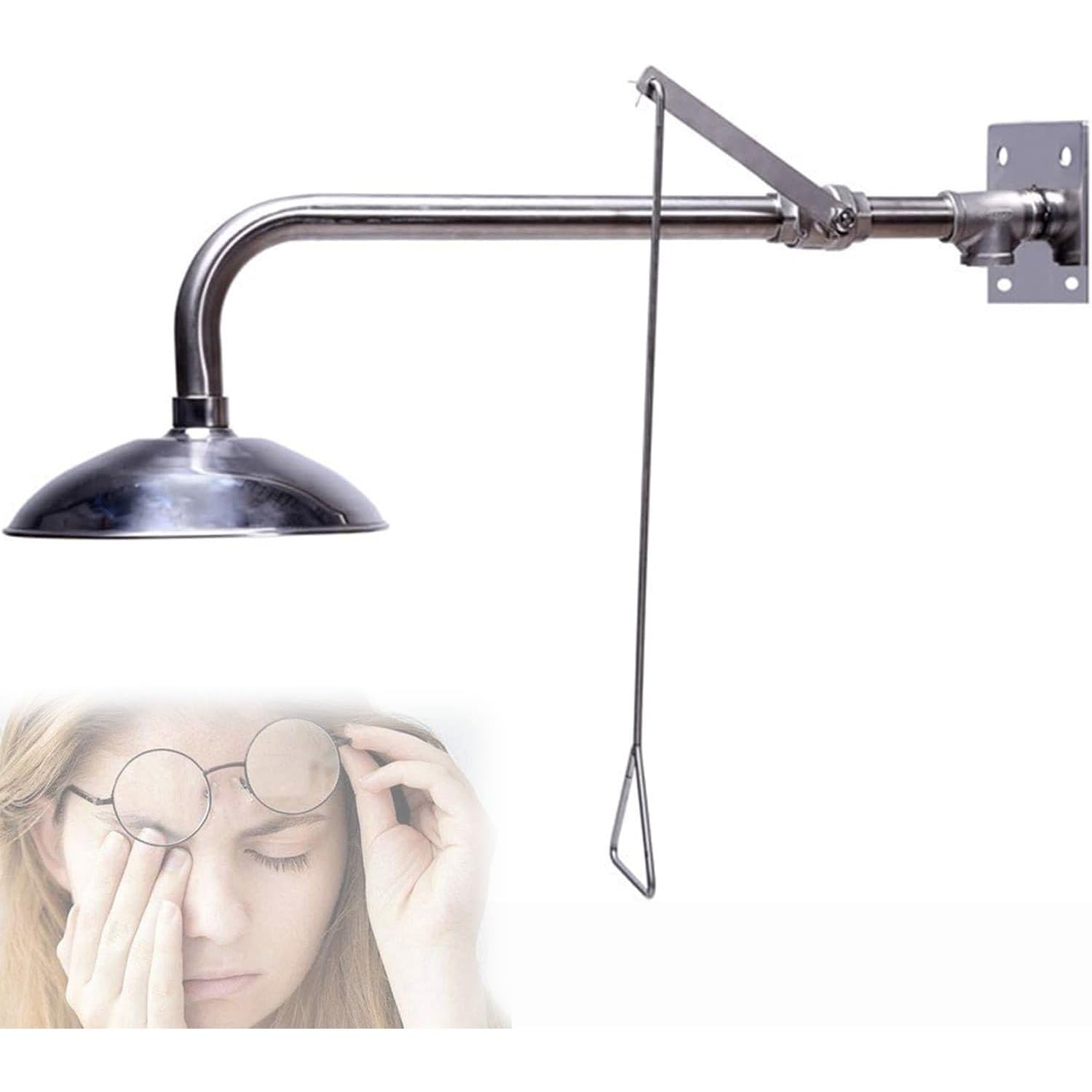 Station de lavage oculaire d'urgence à fixation murale, rondelle en acier inoxydable pour les yeux, le visage, le cou, le bras, pour une utilisation en laboratoire de sécurité industrielle