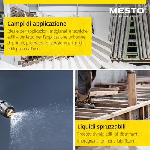 MESTO FERROX Plus 6 Hochdrucksprühgerät 6L Set inkl. MESTO Köcher | Drucksprüher 6 Bar | Schalölspritze für Bauchemikalien | Drucksprühflasche Industrie | Ölsprüher | Pumpsprüher | Flachstrahldüse