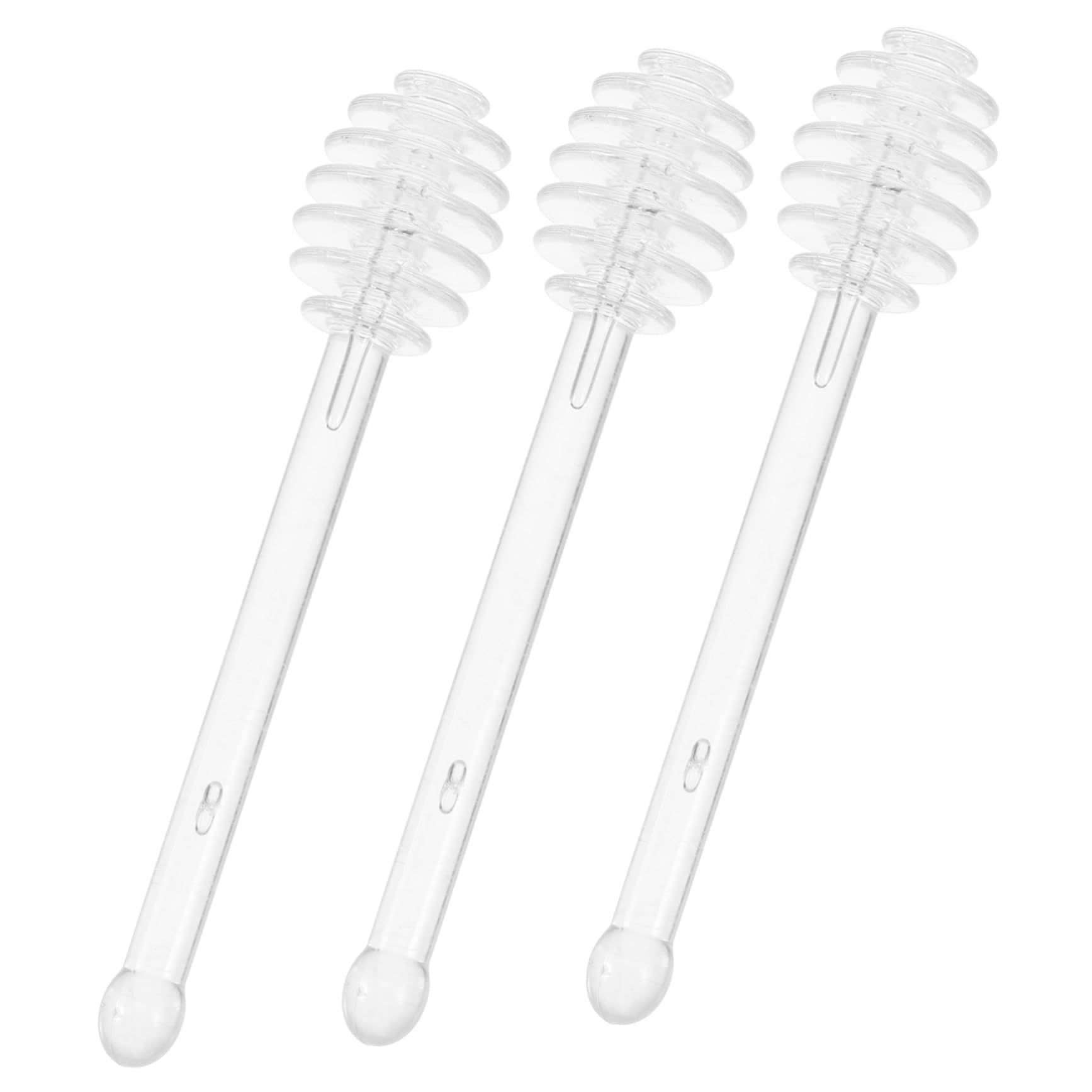 COLLBATH 3pcs Honey Stirrer Honey Serving Honey Mixer Stick Mini Honey Dippers Honeycomb Stirrer Honey Mixing Honey Stir Stick Mini Coffee Syrup Honey Comb Stick Glass Transparent re-usable