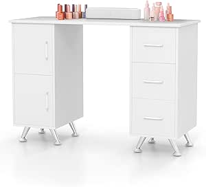 GOPLUS 2-in-1 manicuretafel, nageltafel, nagelverzorgingstafel, nagelstudiotafel met 3 laden, 2
