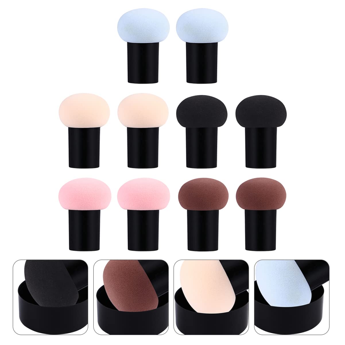 FRCOLOR 30pezzi Spugne Da Trucco Forma Di Fungo Per Uso Secco e Umido Di Accessori Per Make-up e Morbide e Lavabili Per Fondotinta e