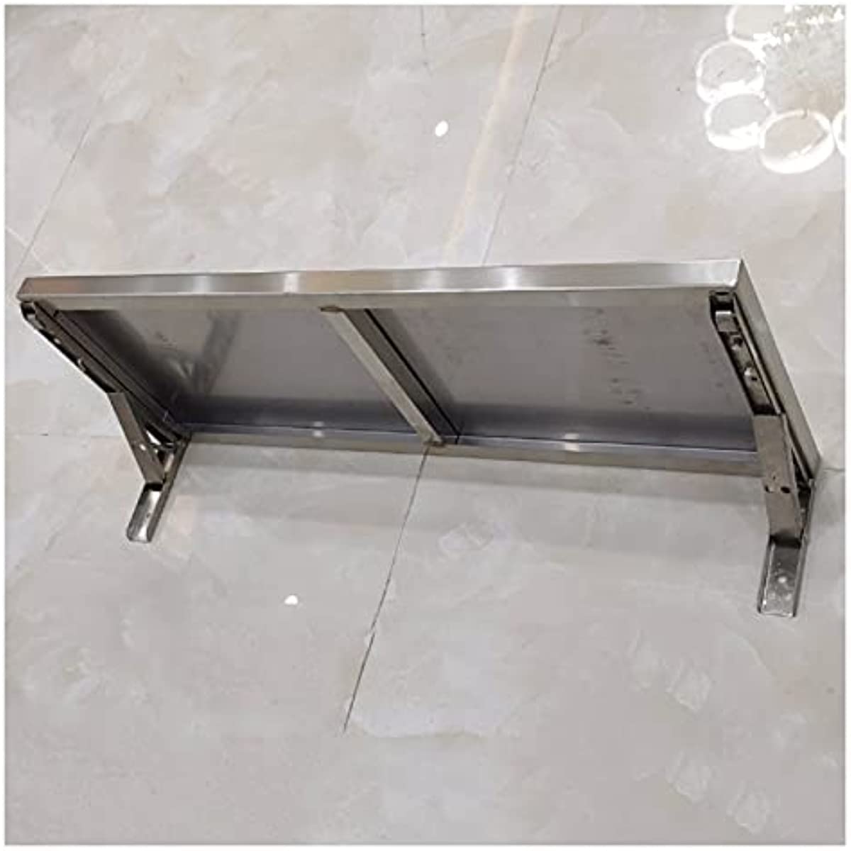 Tavolo Pieghevole a Parete portaoggetti in Acciaio Inox con Staffa Metallica, Adatto per Cucina, Sala da Pranzo, banco da Lavoro Home Bar, Facile da installare e Pulire (80) × 40cm.