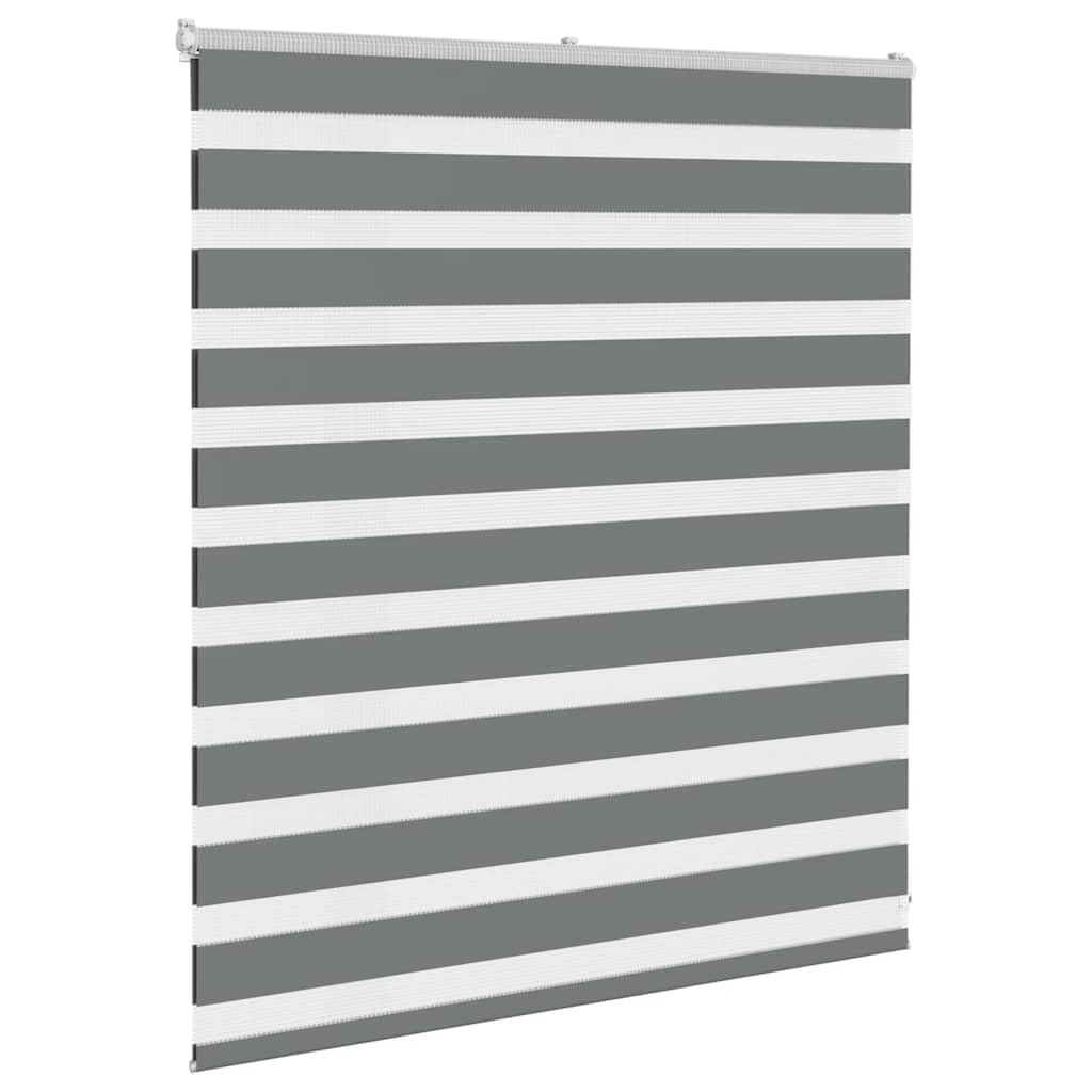 Store Zébré Jour et Nuit Gris Foncé 130x100 cm, Store Enrouleur Double Tissu 125,9 cm pour Fenêtre, Montage avec ou sans Perçage, Réglage de Lumière pour Salon et Bureau