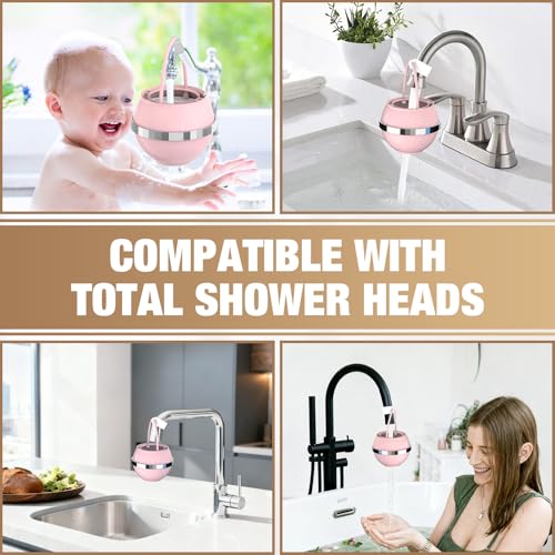 Image of SHLLKTTRY Bath Water Filter for Tub Faucet with Overflow,Filtration,Remove Contaminants,Chlorine,Fluoride,Hard Water Softener,Enhances Health of Skin,Hair,Nails,Relieve Eczema,3,000 Gallons,Pink