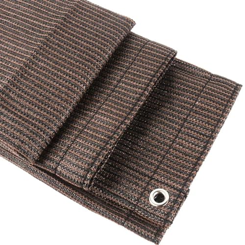 SQQCREATO Malla Ocultacion Jardin Exterior Espesar café marrón Anti HDPE Parasol Red Bloqueador Solar Sombra de Sol Tela balcón Seguridad privacidad Pantalla Valla jardín(0.9m x 1.8m)