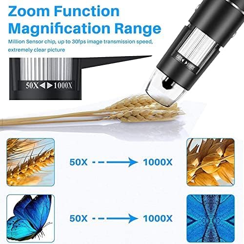 Image of Tobo USB Digital Microscope, 50X-1000X Magnification Handheld Digital Microscope Compatible with Android Devices, Adjustable Stand, 8 LED Lights, Portable Microscope Camera for Adults, KidsTD-588IM.