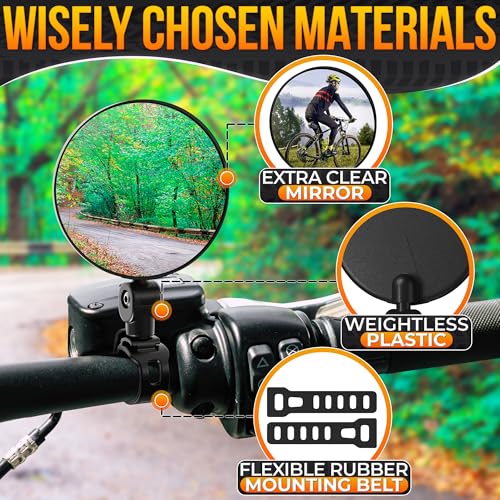 2 Pcs Bike Mirror Handlebar Mount