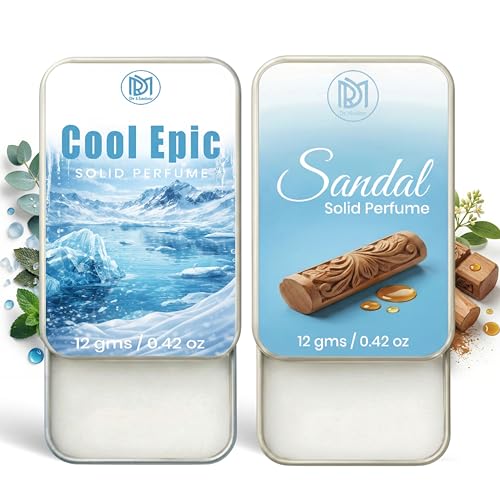Image of Dr.Mashur Solid Perfume |sandal&Cool Epic Alcohol Free Wax Perfume Balm, Long Lasting | Pocket Tin 12g, Pack Of 2| Non Greasy Smooth Glide, Travel Friendly Men And Women