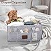 Tuyeabc Baby Diaper Caddy - Enlarge Nursery Storage Bin and Car Organizer for Diapers and Wipes - Storage Basket for Newborn Essentials, Gift for Baby Shower and Registry Must(Gray)